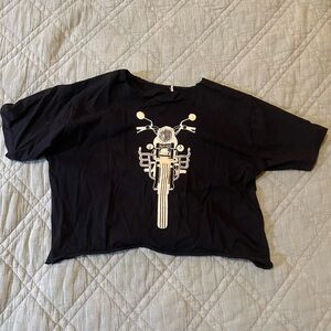 Vintage motorcycle graphic t shirt crop top tee small
